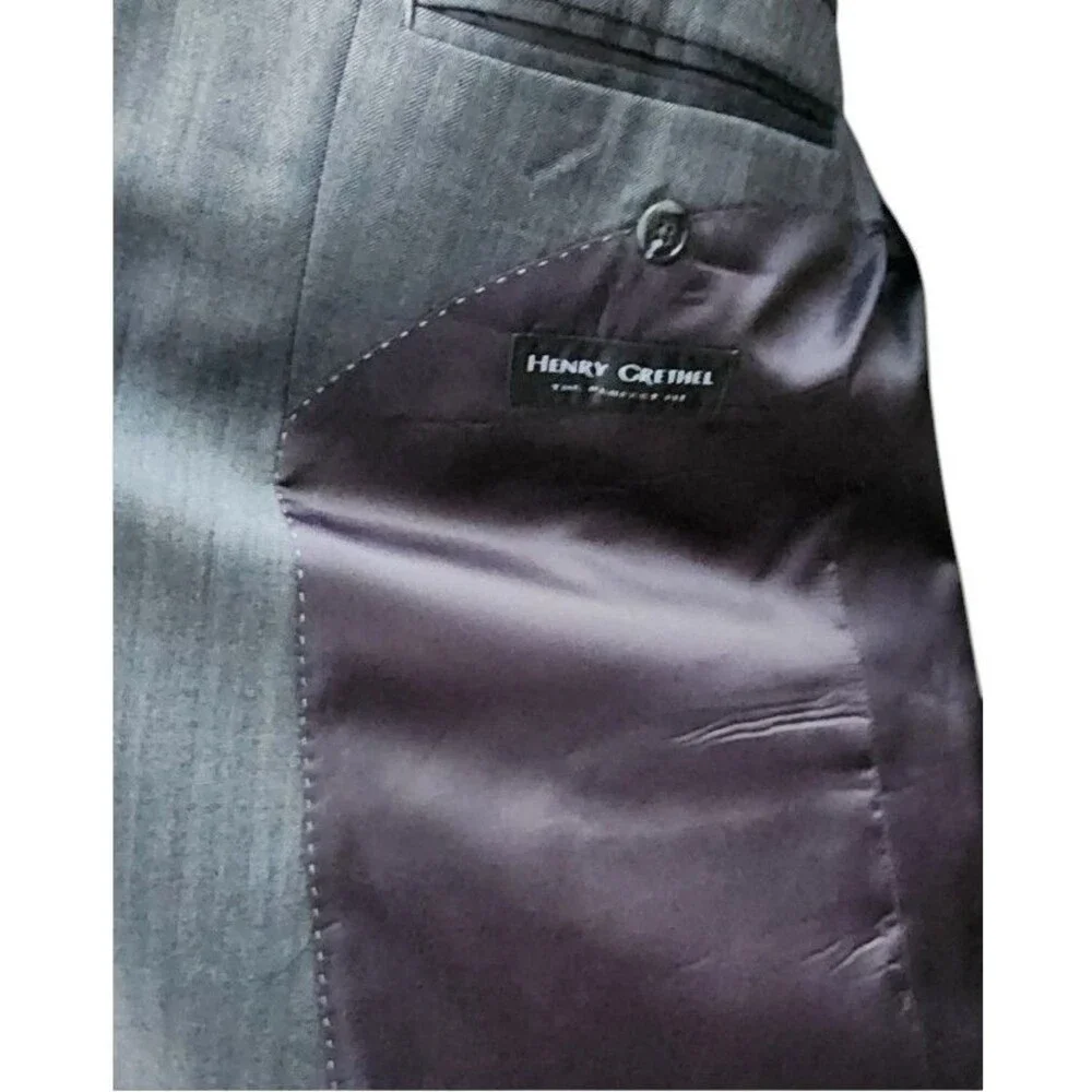 Henry Grethel Gray Size 54L Mens Suit Coat Poly/Wool Blend